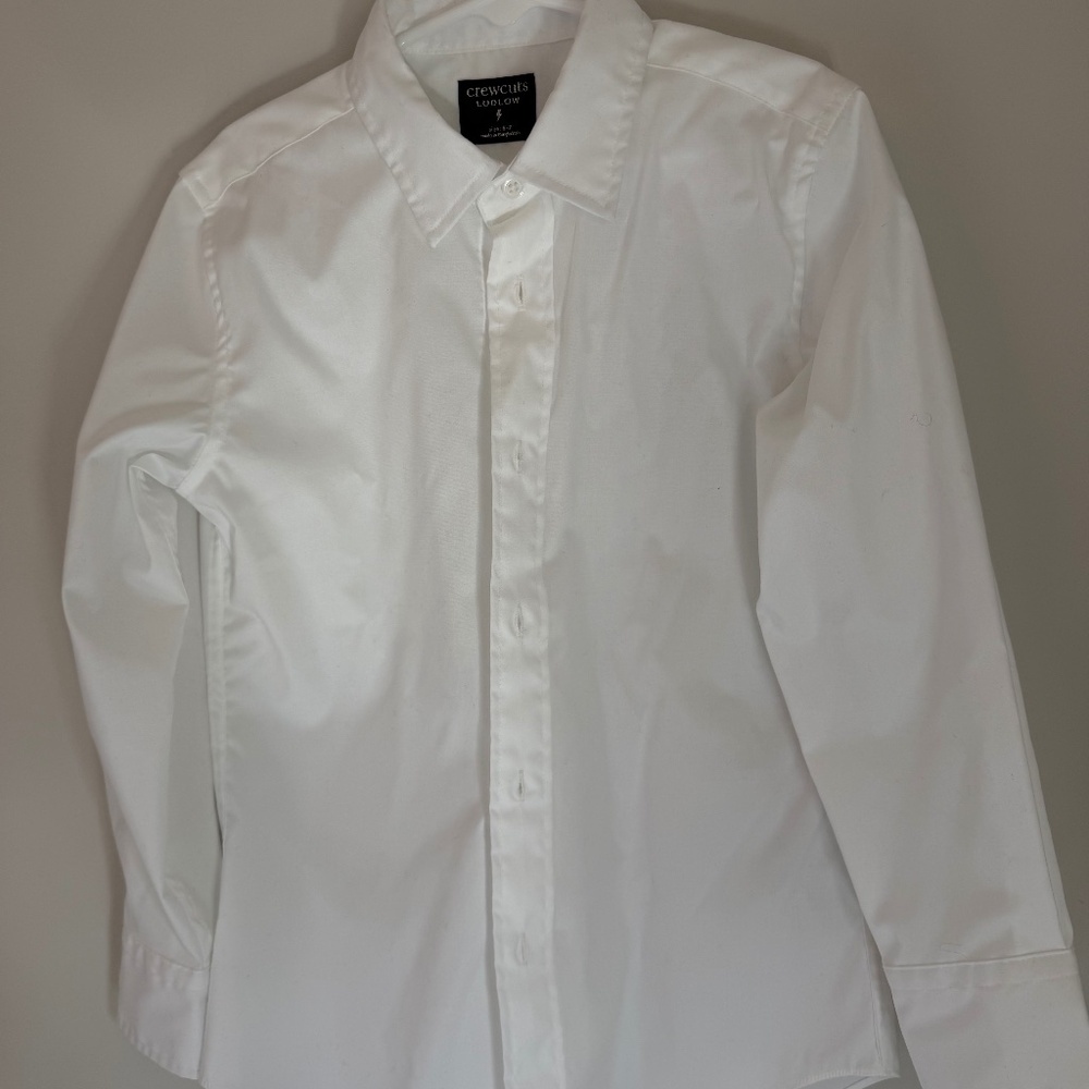 Crewcuts Boys White Ludlow Shirt 6–7